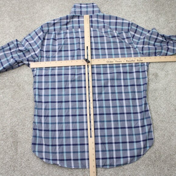 Bonobos Shirt Mens Large Blue Plaid Slim Fit 100% Cotton Long Sleeve Button - Picture 11 of 14